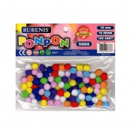 Rubenis Ponpon 10 Renk 100 Adet 1 cm Rubenis Ponpon 10 Renk 100 Adet 1 cm