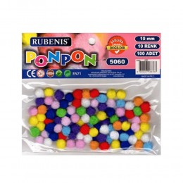 Rubenis Ponpon 10 Renk 100 Adet 1 cm