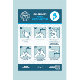 Ellerimizi Nasıl Yıkamalıyız Afişi A3 Boyutunda