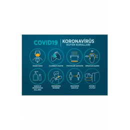 Koronavirüs Hijyen Kuralları Afişi A3 Boyutunda