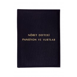 Pansiyon ve Yurt Haftalık Nöbet Defteri A4 100 Yaprak Kumaş Ciltli