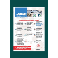 Koronavirüs Toplumda Bez Maske Kullanımı Afişi A3 Boyutunda