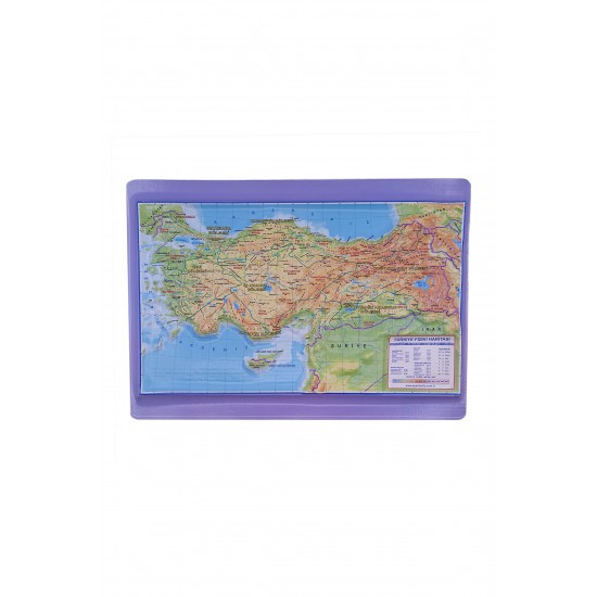 Türkiye Fiziki Haritası Kabartmalı 20x30 cm A4 Boyutunda