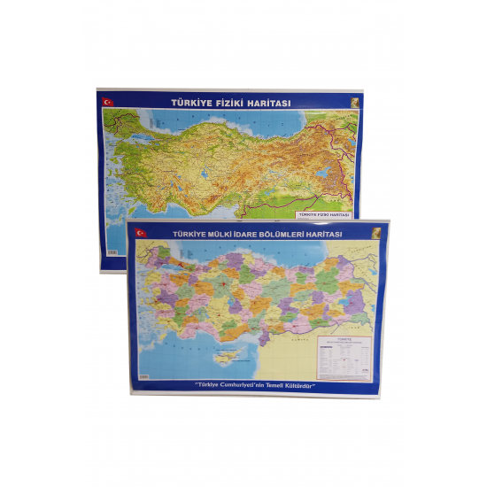 Türkiye Siyasi-Fiziki Haritası Çift Taraflı 70x100