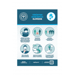 Koronavirüs Virüsten Korunmak Elimizde Afişi A3 Boyutunda